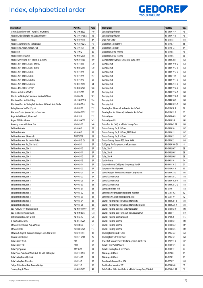 Gedore Specialty tools catalogue NO.: 20811 - Page 210