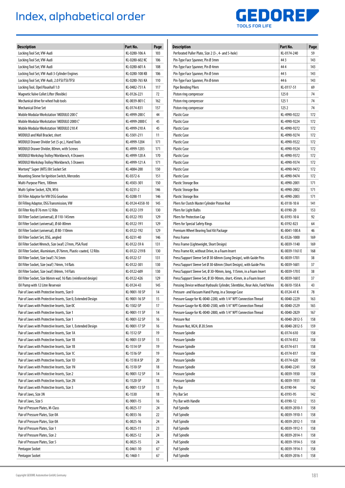 Gedore Specialty tools catalogue NO.: 20811 - Page 212