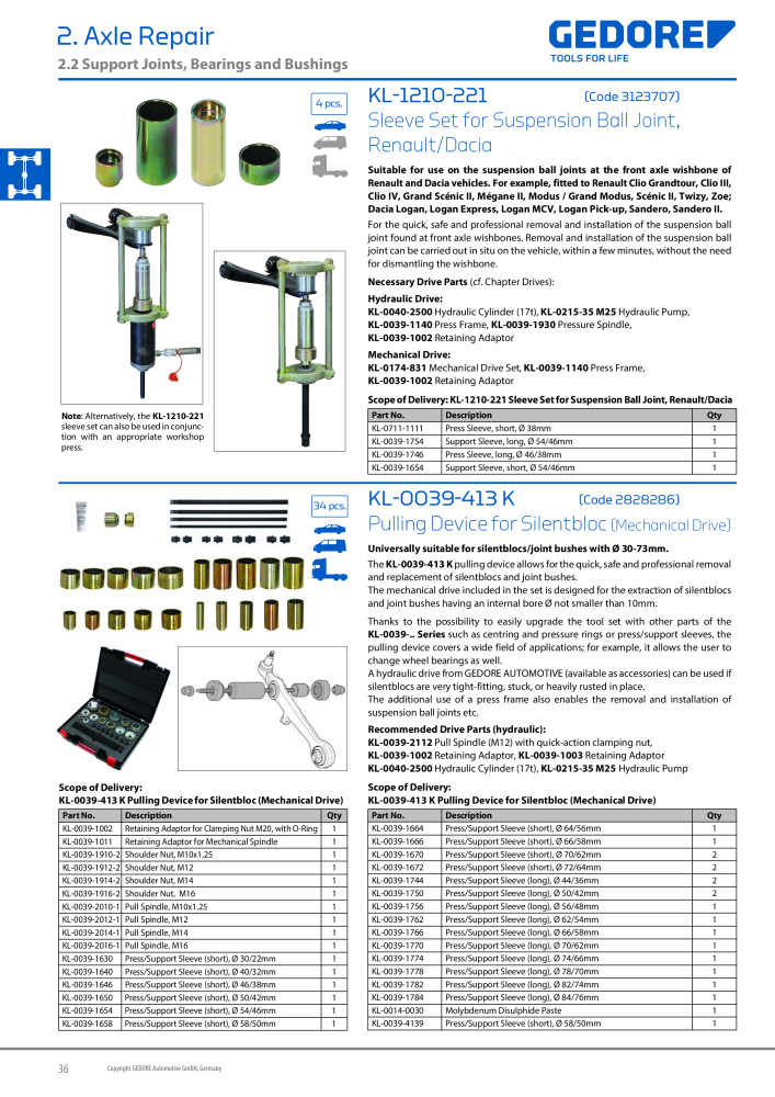 Gedore Specialty tools catalogue Nº: 20811 - Página 36