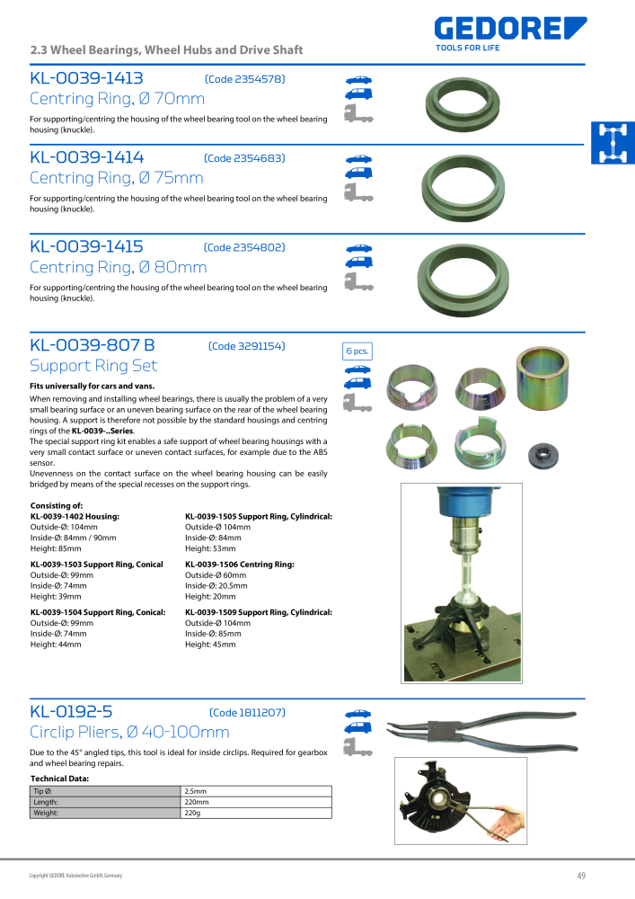 Gedore Specialty tools catalogue NO.: 20811 - Page 49