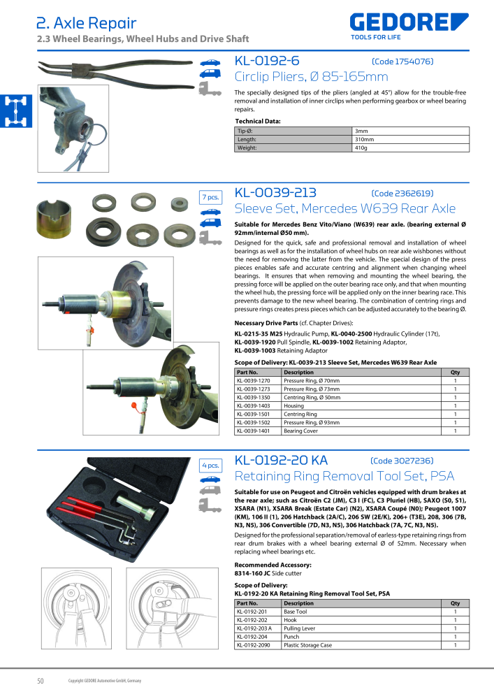 Gedore Specialty tools catalogue Nº: 20811 - Página 50