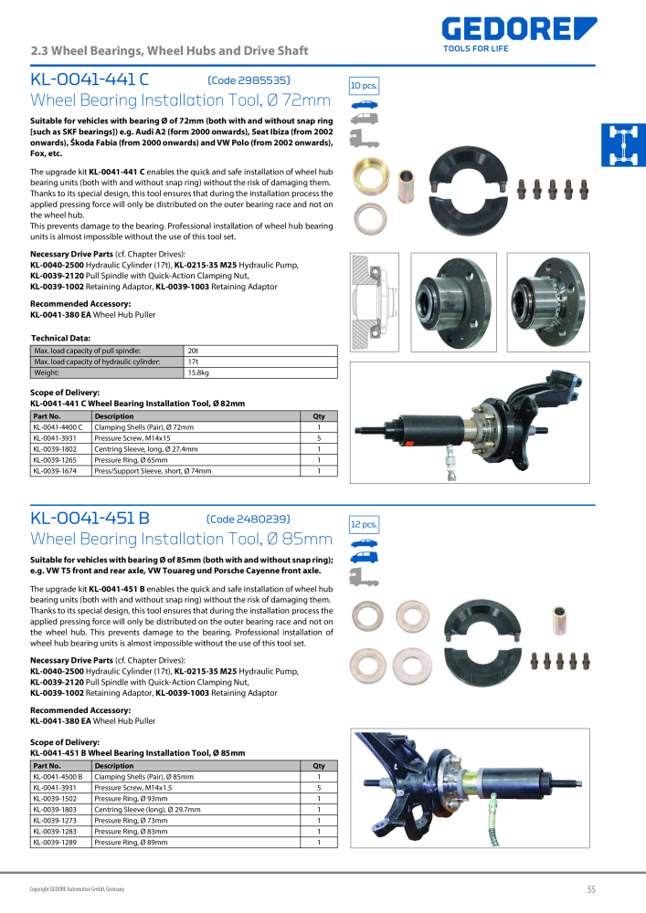 Gedore Specialty tools catalogue n.: 20811 - Pagina 55