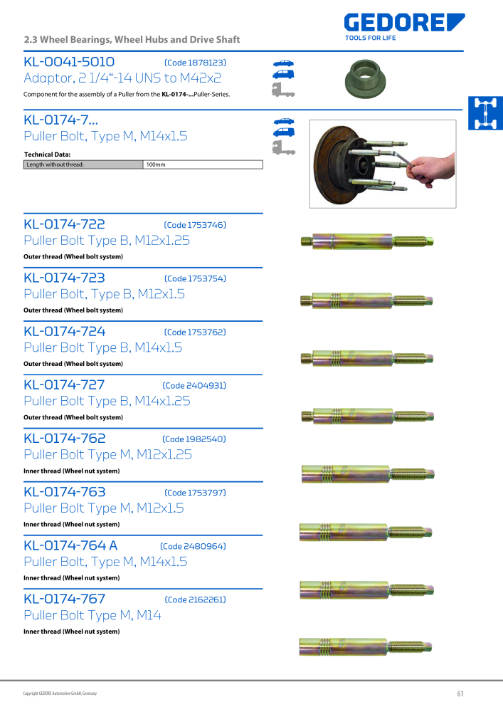 Gedore Specialty tools catalogue Nº: 20811 - Página 61