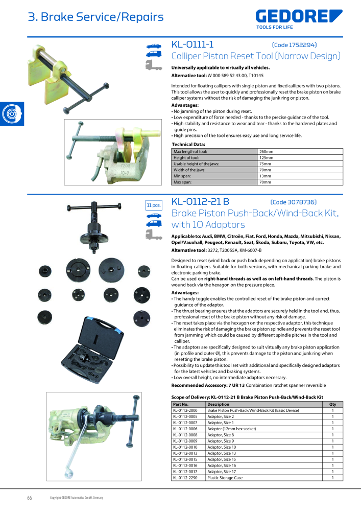 Gedore Specialty tools catalogue NR.: 20811 - Side 66