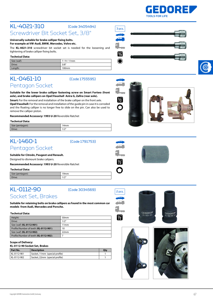 Gedore Specialty tools catalogue NR.: 20811 - Side 67