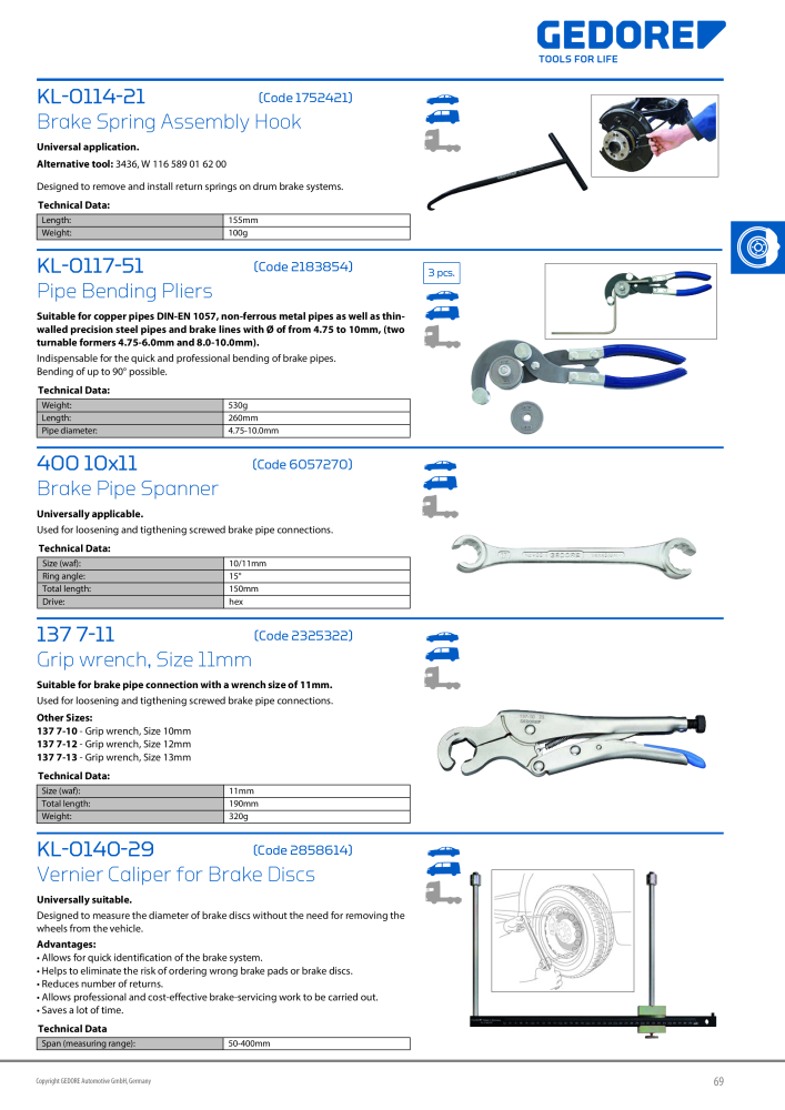 Gedore Specialty tools catalogue NR.: 20811 - Strona 69