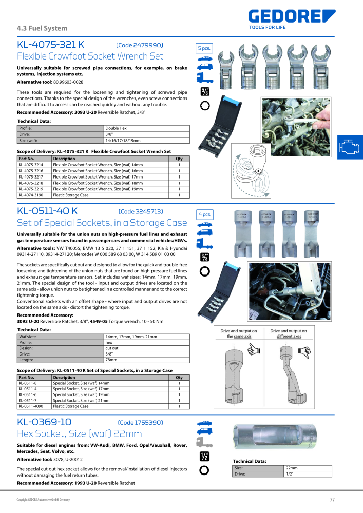 Gedore Specialty tools catalogue n.: 20811 - Pagina 77