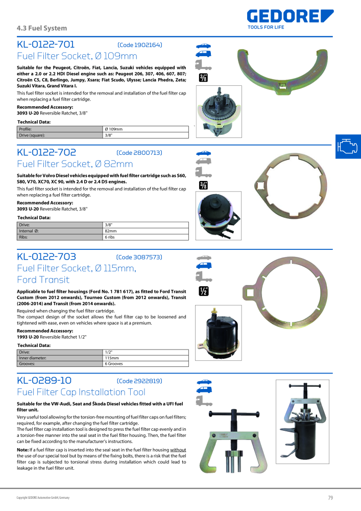 Gedore Specialty tools catalogue n.: 20811 - Pagina 79