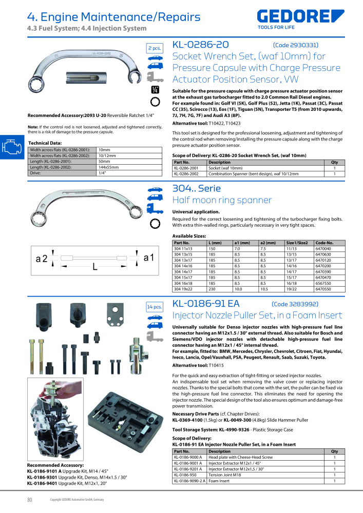 Gedore Specialty tools catalogue NO.: 20811 - Page 80