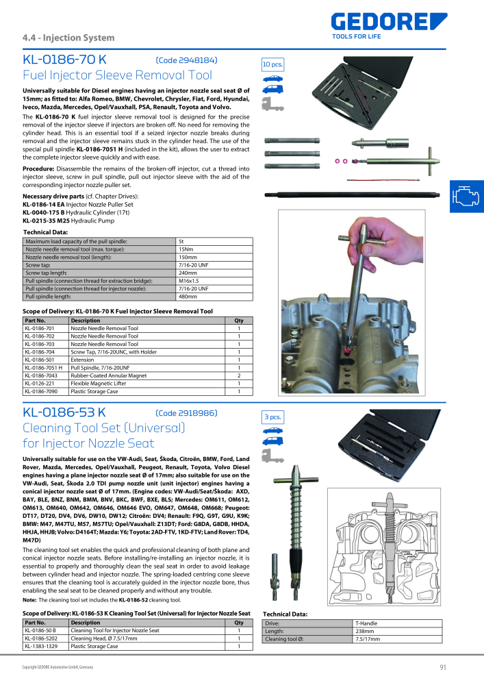 Gedore Specialty tools catalogue NR.: 20811 - Strona 91