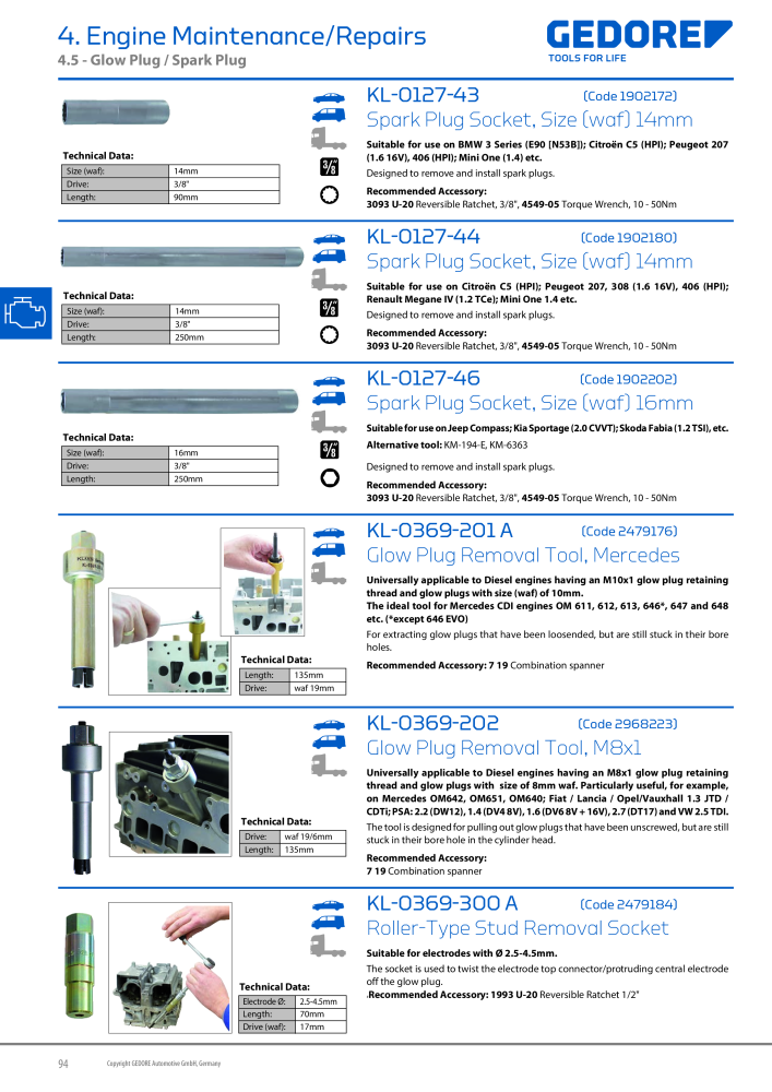 Gedore Specialty tools catalogue NR.: 20811 - Strona 94