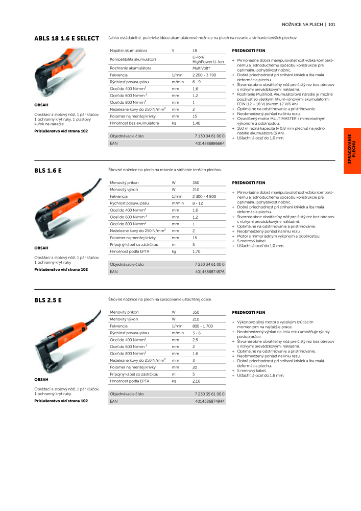 FEIN Katalóg elektrického náradia Č. 20818 - Strana 103