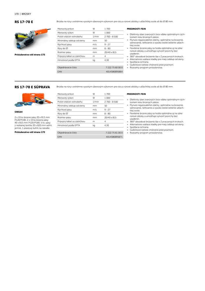 FEIN Katalóg elektrického náradia NR.: 20818 - Seite 172
