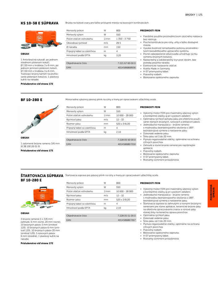 FEIN Katalóg elektrického náradia Č. 20818 - Strana 173