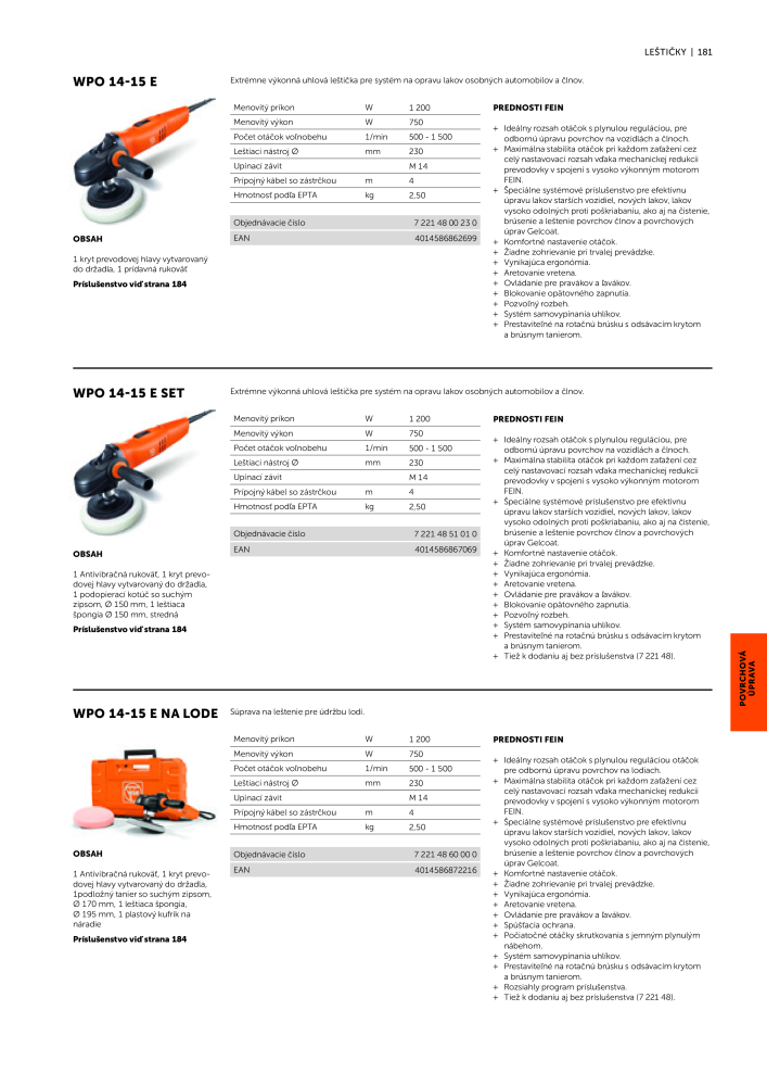 FEIN Katalóg elektrického náradia Č. 20818 - Strana 183