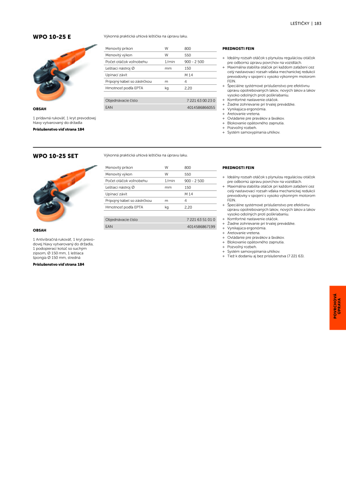 FEIN Katalóg elektrického náradia Nº: 20818 - Página 185