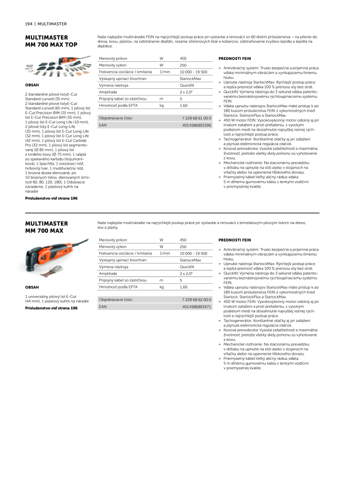 FEIN Katalóg elektrického náradia Č. 20818 - Strana 196