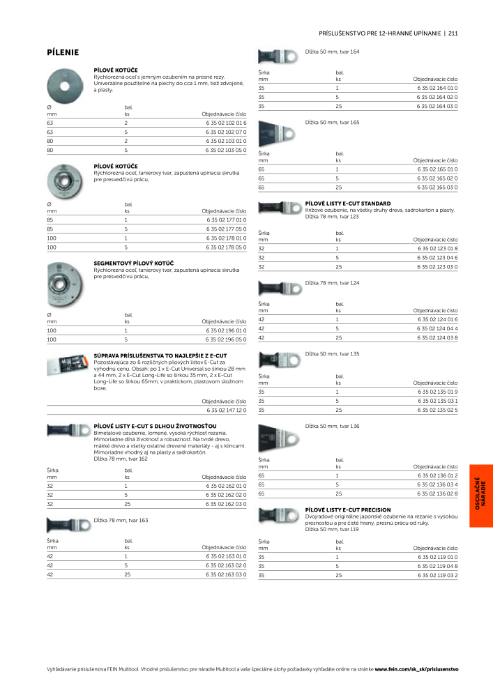 FEIN Katalóg elektrického náradia NR.: 20818 - Side 213