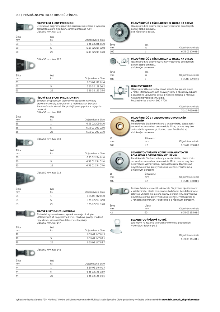 FEIN Katalóg elektrického náradia NR.: 20818 - Strona 214