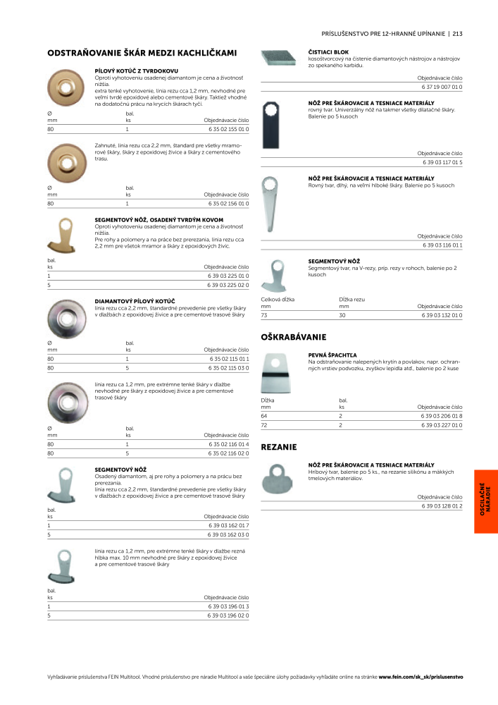 FEIN Katalóg elektrického náradia Č. 20818 - Strana 215