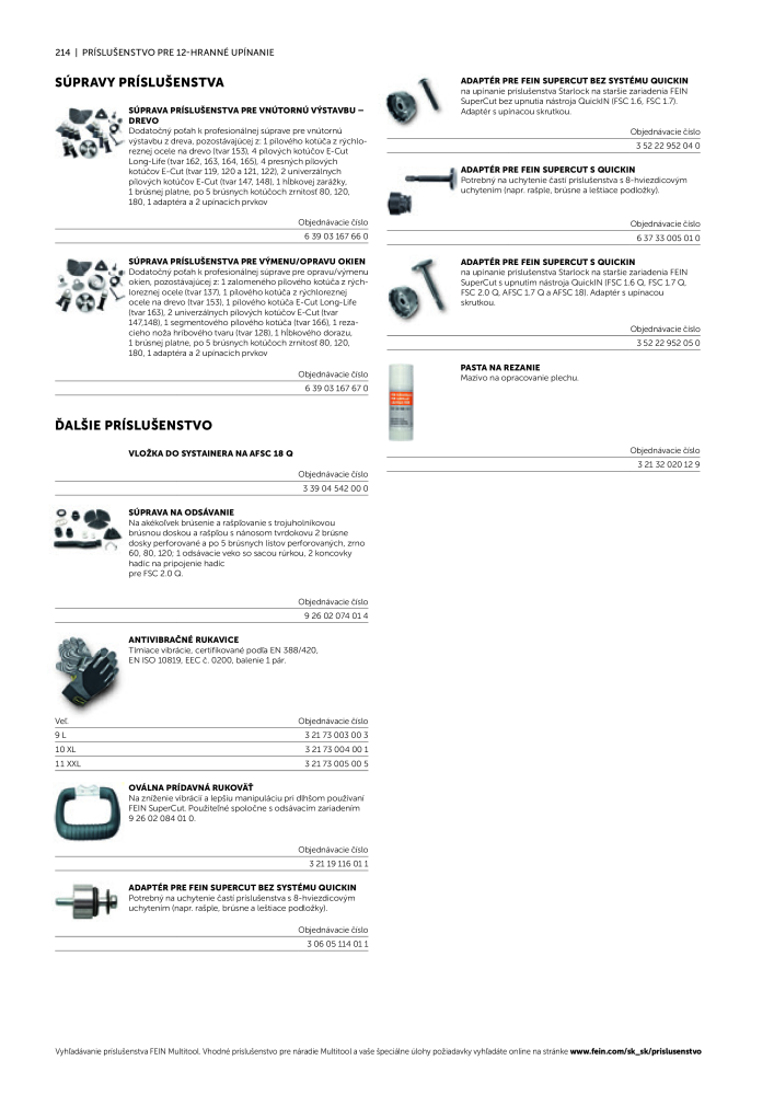 FEIN Katalóg elektrického náradia Č. 20818 - Strana 216