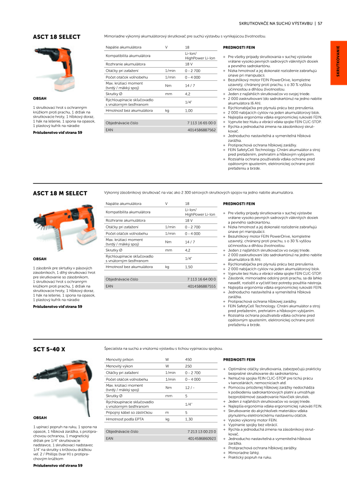 FEIN Katalóg elektrického náradia Č. 20818 - Strana 59