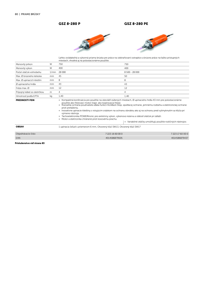 FEIN Katalóg elektrického náradia Č. 20818 - Strana 82