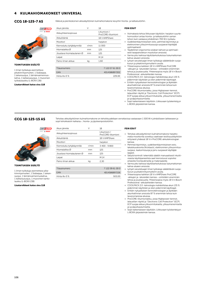 FEIN Sähkötyökalujen luettelo n.: 20819 - Pagina 108