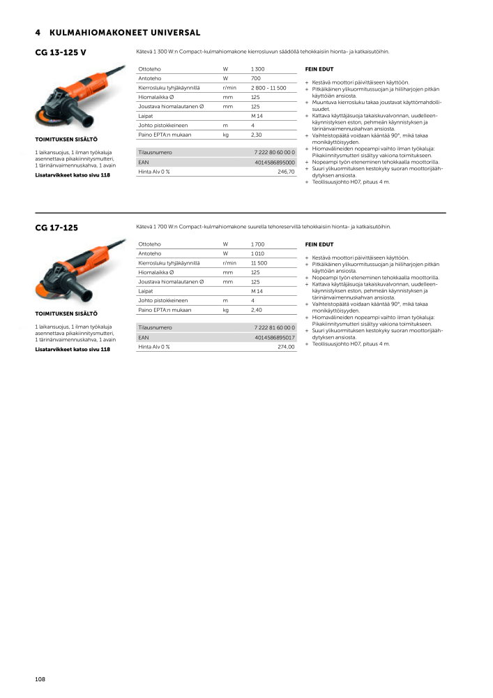 FEIN Sähkötyökalujen luettelo NR.: 20819 - Side 110