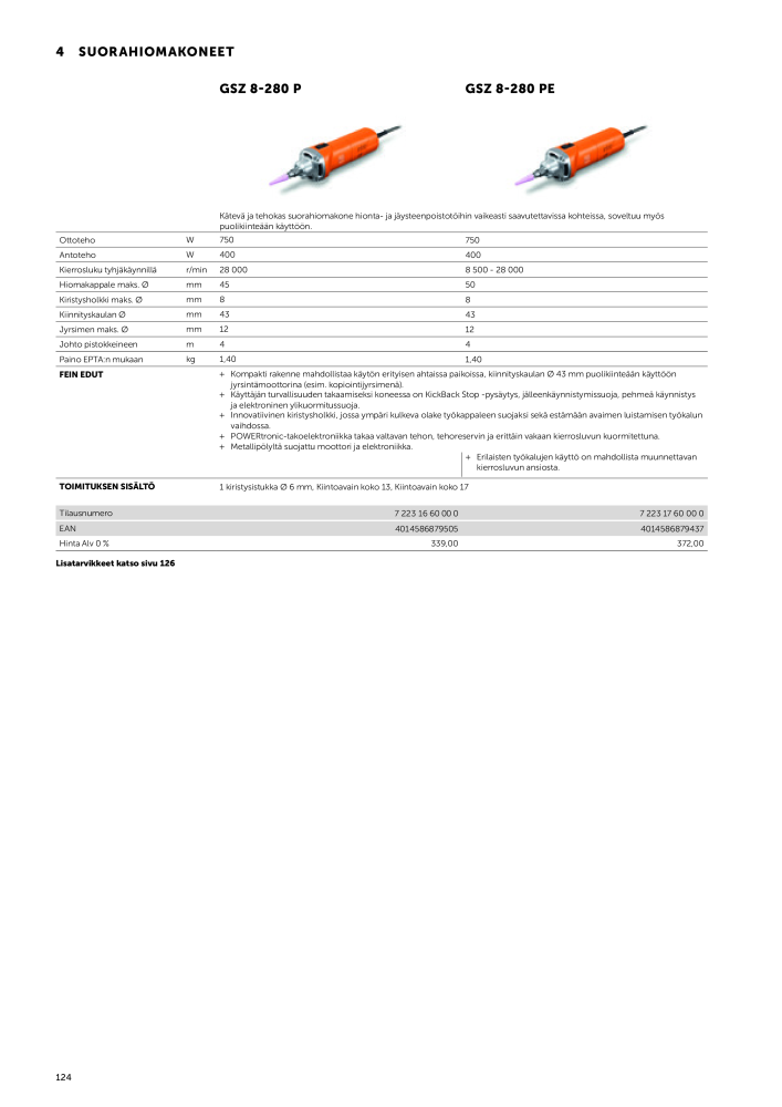 FEIN Sähkötyökalujen luettelo Č. 20819 - Strana 126