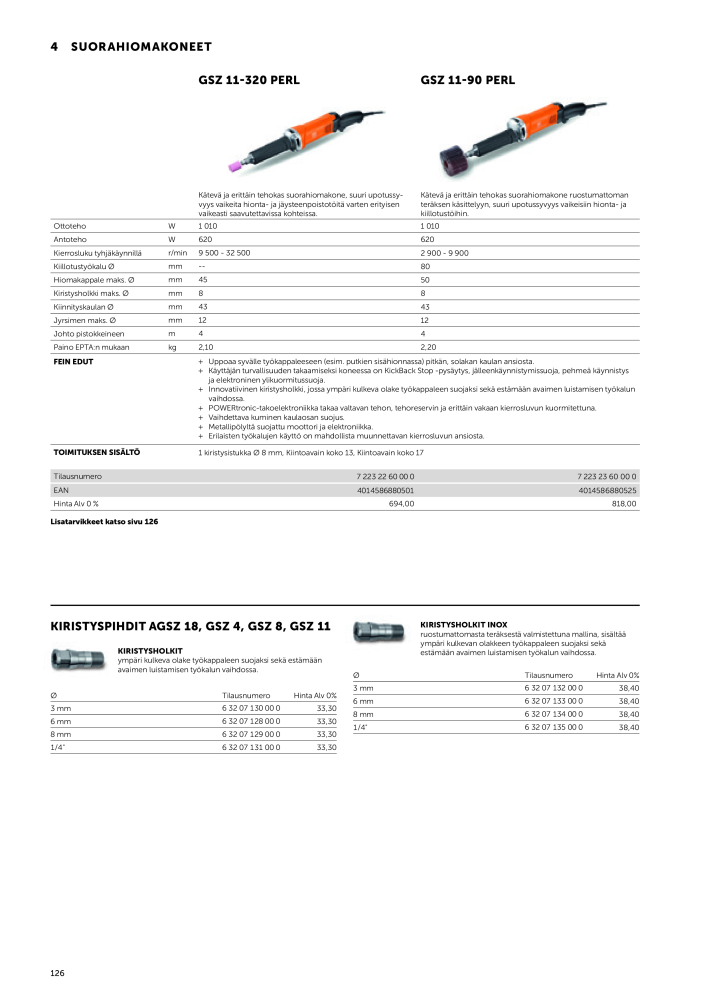 FEIN Sähkötyökalujen luettelo n.: 20819 - Pagina 128