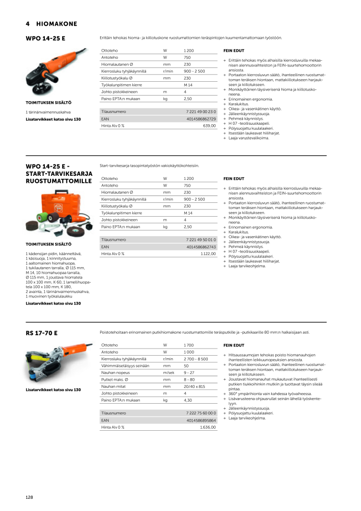 FEIN Sähkötyökalujen luettelo NR.: 20819 - Seite 130