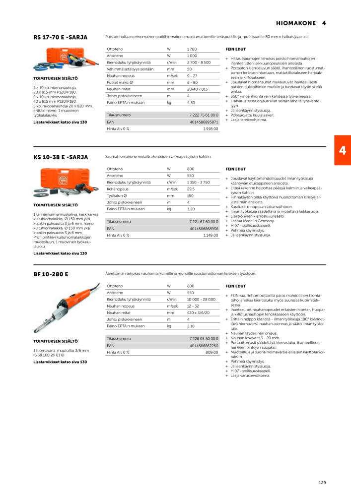 FEIN Sähkötyökalujen luettelo NO.: 20819 - Page 131