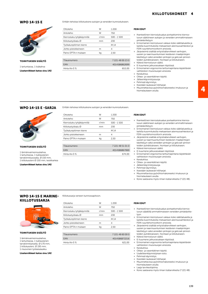 FEIN Sähkötyökalujen luettelo NR.: 20819 - Seite 141