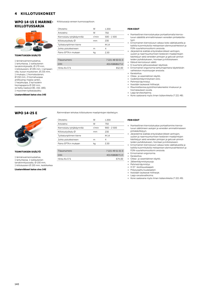 FEIN Sähkötyökalujen luettelo NR.: 20819 - Seite 142