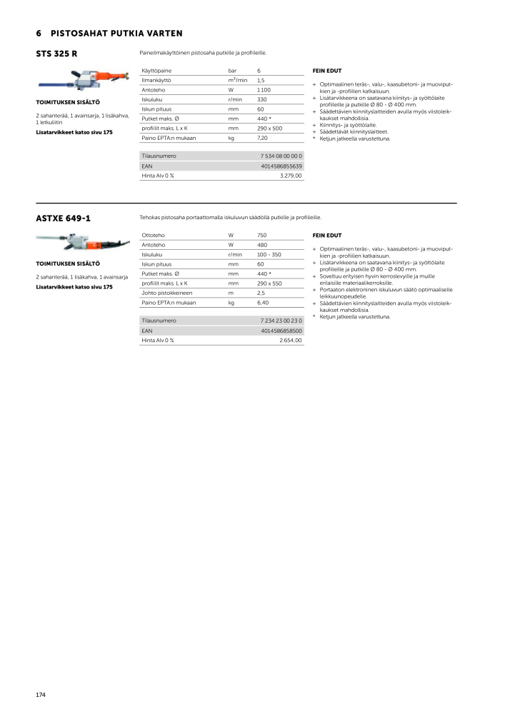 FEIN Sähkötyökalujen luettelo NEJ.: 20819 - Sida 176