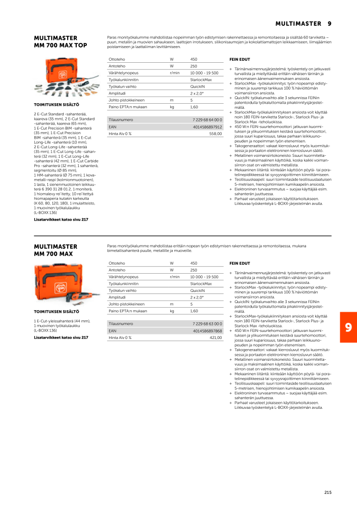 FEIN Sähkötyökalujen luettelo NO.: 20819 - Page 217