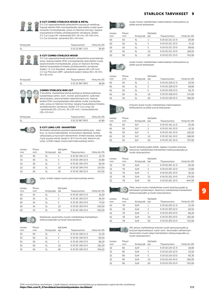 FEIN Sähkötyökalujen luettelo NO.: 20819 - Page 221