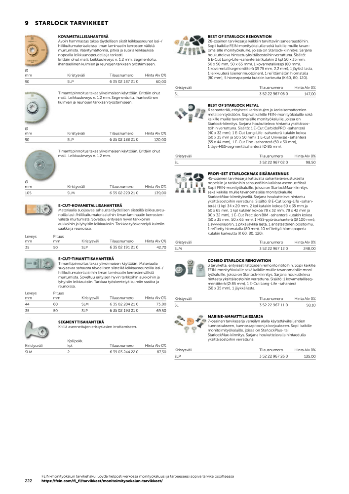 FEIN Sähkötyökalujen luettelo NR.: 20819 - Side 224