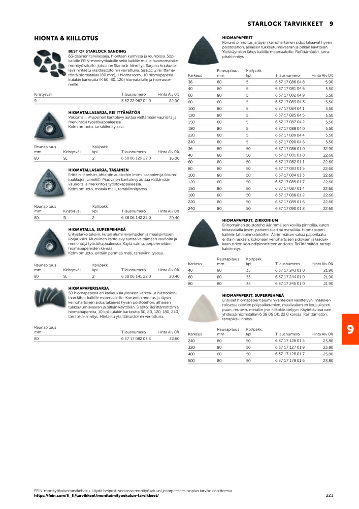 FEIN Sähkötyökalujen luettelo NR.: 20819 - Seite 225