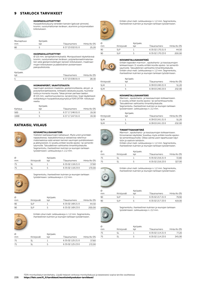 FEIN Sähkötyökalujen luettelo Nº: 20819 - Página 228