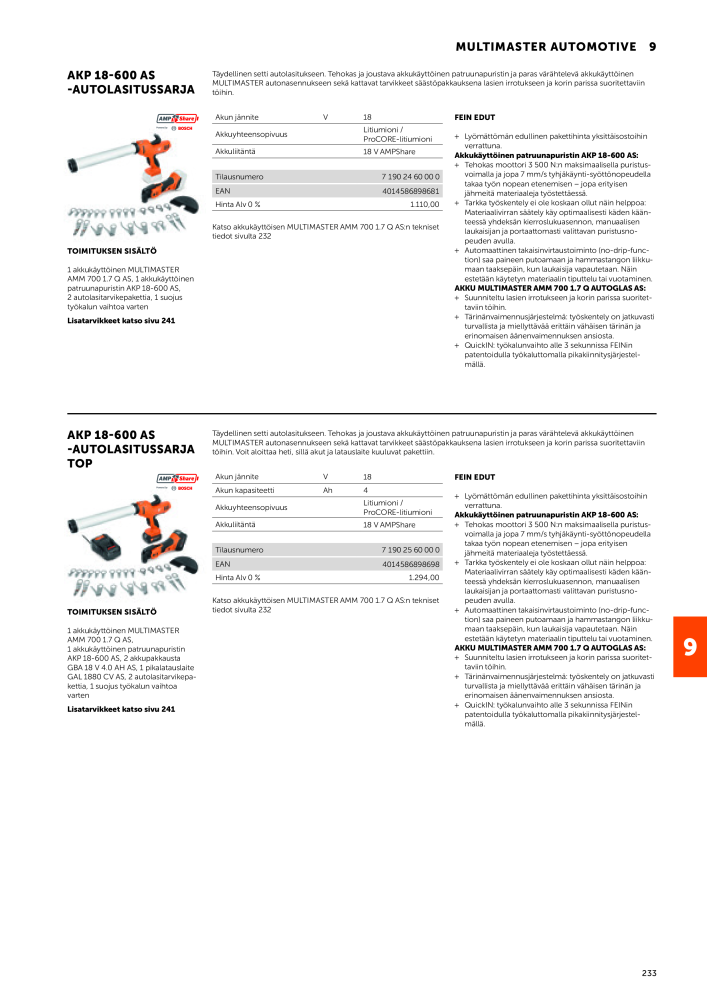 FEIN Sähkötyökalujen luettelo NO.: 20819 - Page 235