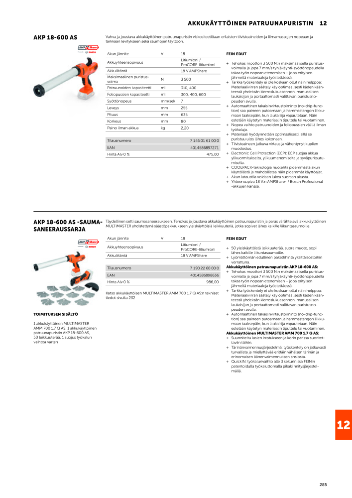 FEIN Sähkötyökalujen luettelo NO.: 20819 - Page 287