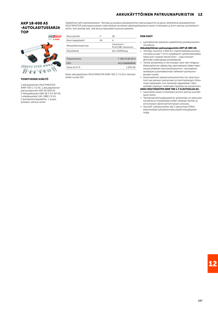 FEIN Sähkötyökalujen luettelo NR.: 20819 - Seite 289