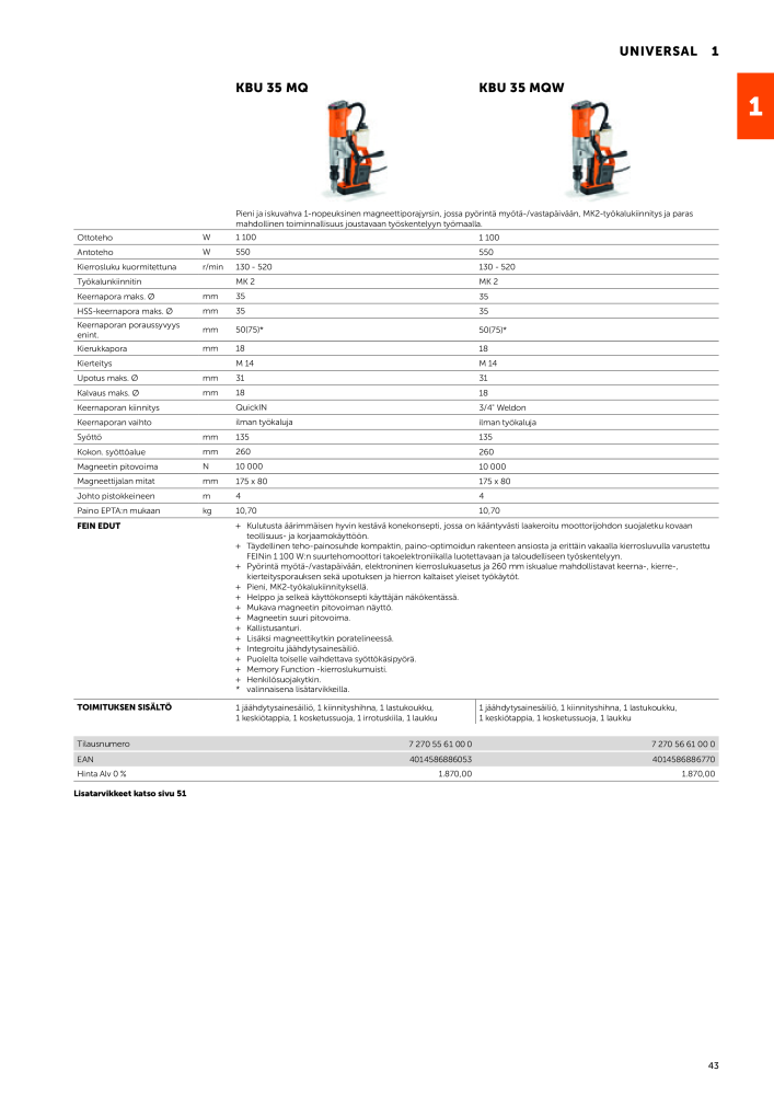 FEIN Sähkötyökalujen luettelo NR.: 20819 - Strona 45
