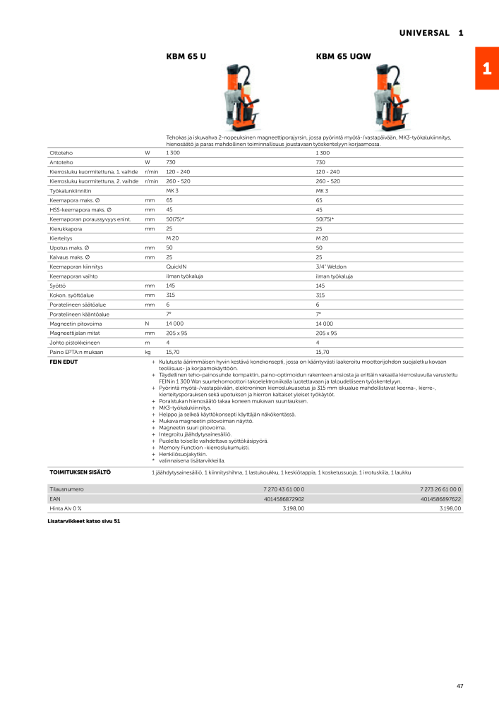 FEIN Sähkötyökalujen luettelo n.: 20819 - Pagina 49