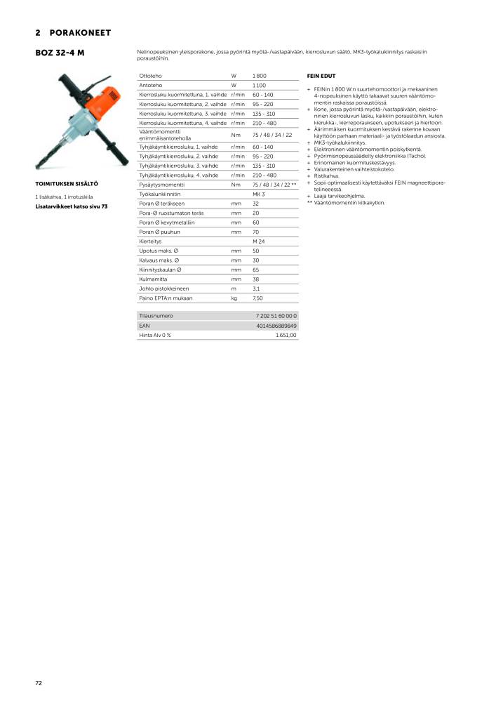 FEIN Sähkötyökalujen luettelo n.: 20819 - Pagina 74