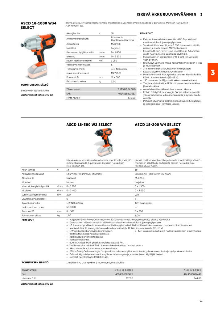 FEIN Sähkötyökalujen luettelo NO.: 20819 - Page 93