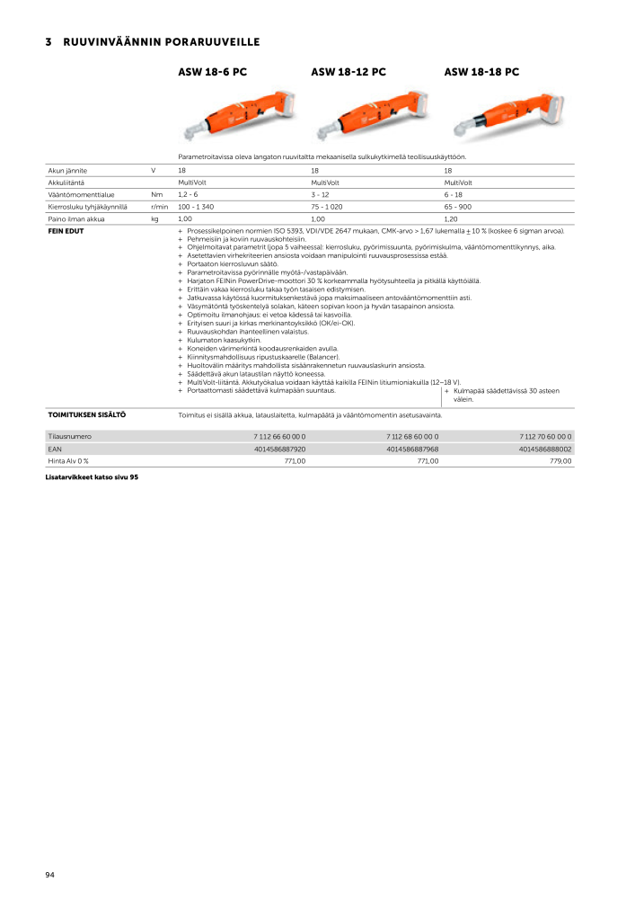 FEIN Sähkötyökalujen luettelo NR.: 20819 - Strona 96