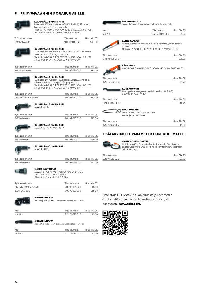 FEIN Sähkötyökalujen luettelo NR.: 20819 - Seite 98